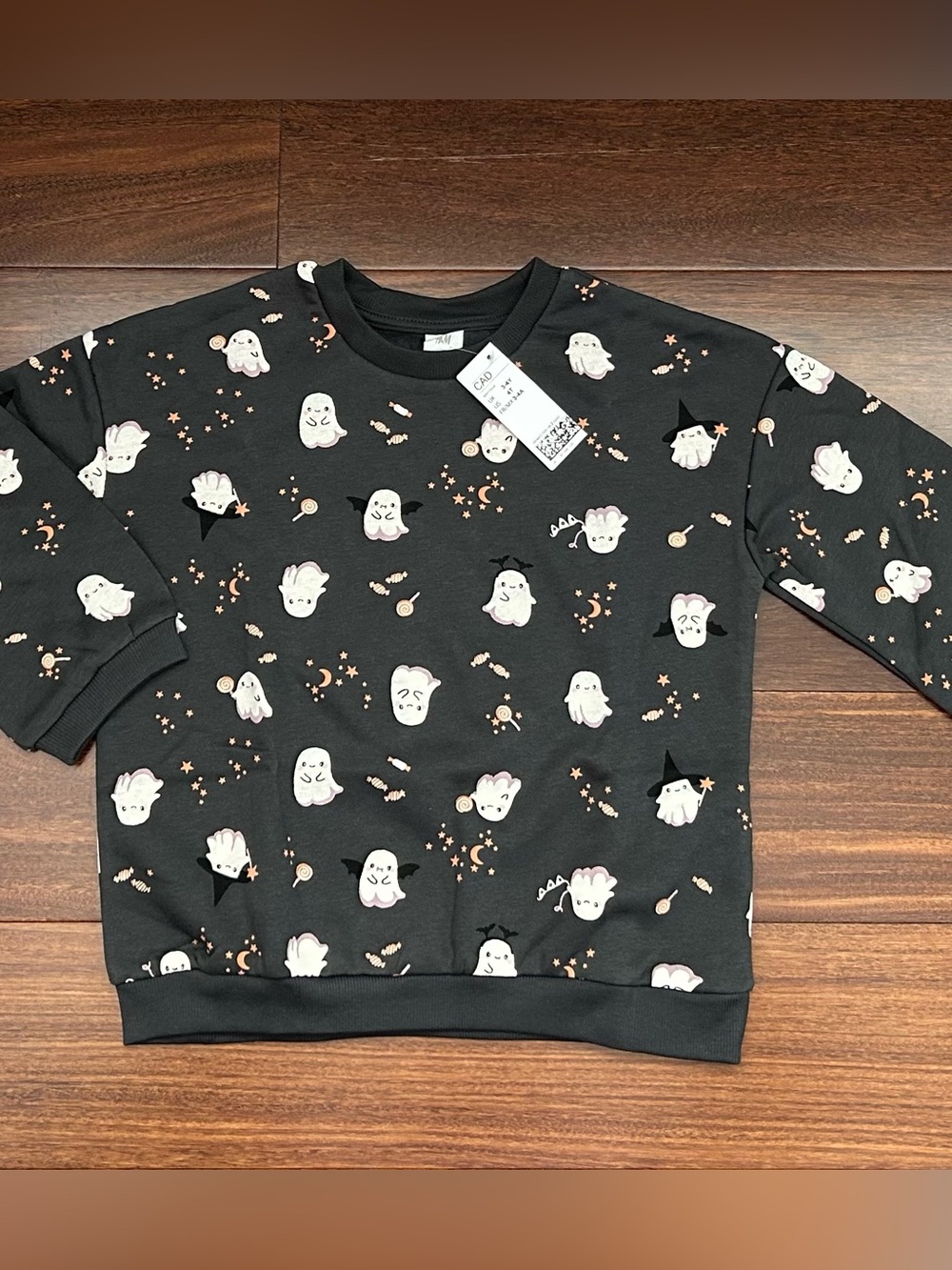 H&M Kids Ghost Print Crewneck Sweatshirt
